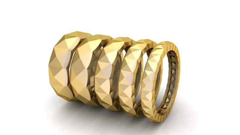 Square Pyramid Ring 5 width sizes US-7