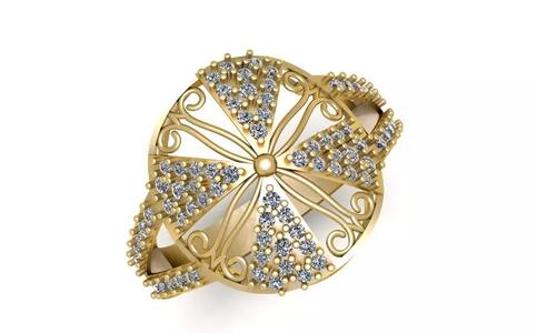 DIAMOND CLUSTER RING 3D PRINTABLE MODEL