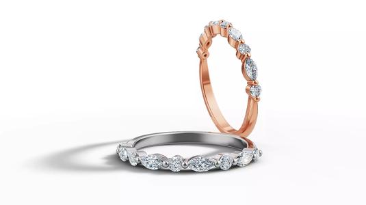 Sophia Half Eternity Band Ring V2 3dmodel STL 3dm