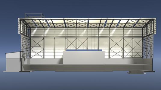 Industrial building in section cut 25i30