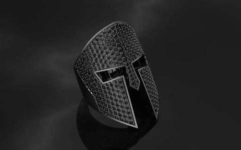 Spartan helmet Ring - Jewelry 3D - AN-513