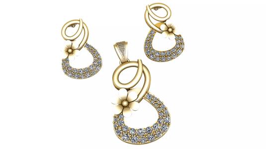 GOLDEN FLOWER DESIGN LOCKET SET 3D PRINTABLE MODEL