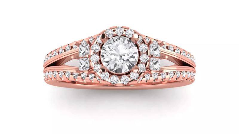 Solitaire Wedding Engagement Women Ring Band Double Band Ring