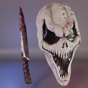 Cosplay Mask and Knife (Danny) — Viper GhostFace Mask from Dead by daylight