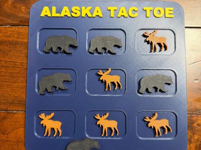 Alaska Themed Tic Tac Toe board