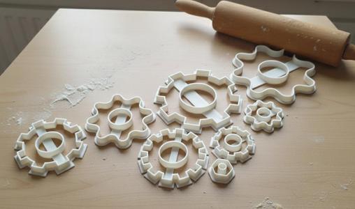 Cog shapes cookie cutter assortment