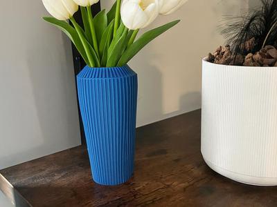 Unique Modern Ribbed Vase 