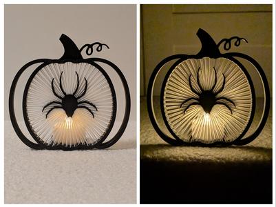 Spider String Art Pumpkin Tealight Holder