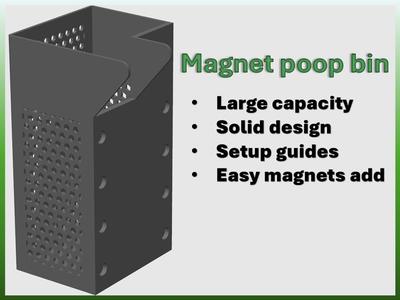 Magnetic waste bin, large capacity &  small size