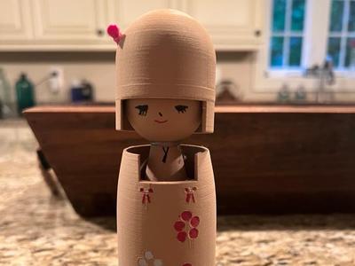 Ribbon Blossom Kokeshi Doll