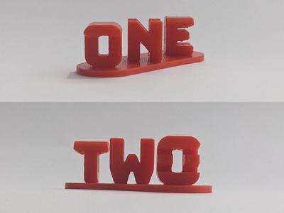 Ambigram Double Text One Two
