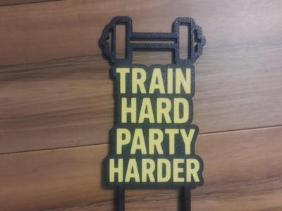 cake topper train hard