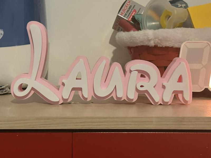 Disney Theme 3D Name Decor Sign Laura