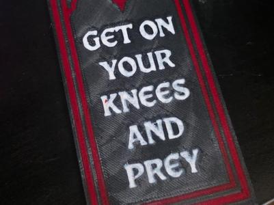 Caught up bookmark, Get on your knees