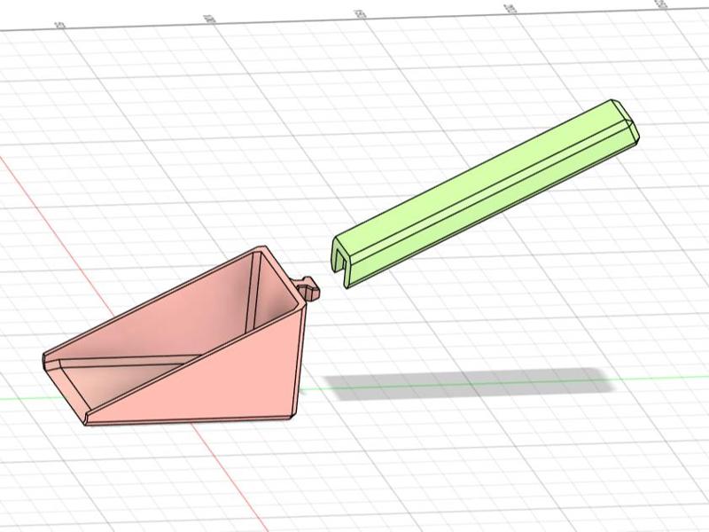 Small scoop. Desiccant scoop. Fast printing. no supports. Mortise and tenon joint