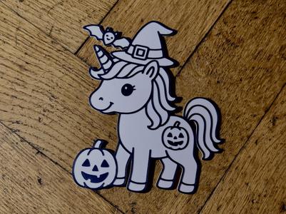 Coloring Page Halloween Unicorn