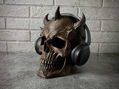 The Horned Skull - Headphone Stand