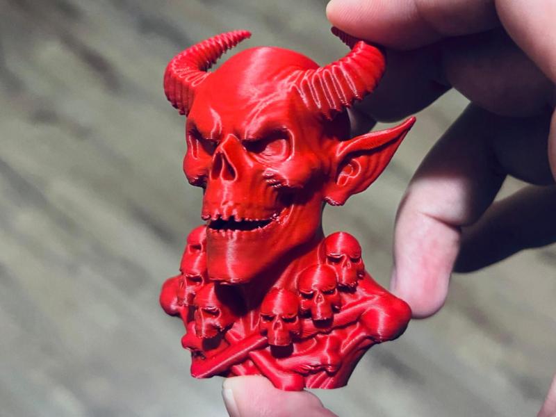 Bone collector demon Halloween head stand