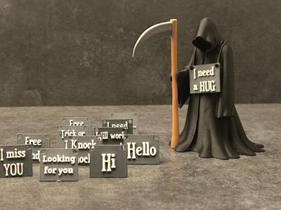 Reaper with Custom Sign