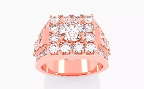 Mens Solitaire Ring 3dm stl renders details