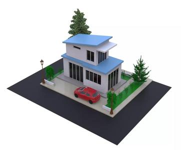 Detached house country house 3D modeling source
