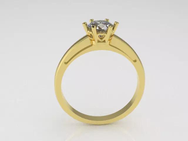 Anillo de compromiso con corazones en el engaste