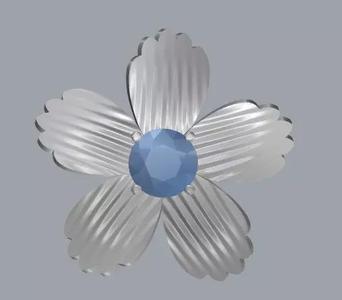 Sterling Silver Single Stone Flower Pendant Jewelry