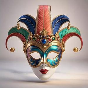 2488Venetian Carnival Mask Color 3D Model  magic