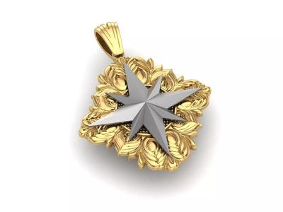 Windrose Star Compass Pendant