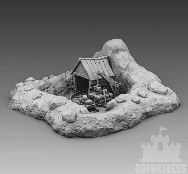 Cartoon stone quarry