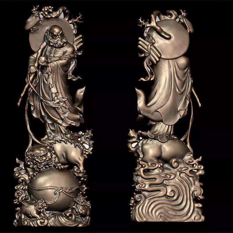 Round sculpture of the lion ornament of the station lion Damo