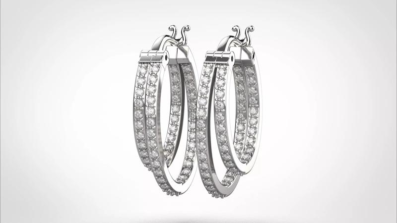 Dangle Earring stl obj 3D print model ER016 3D print model