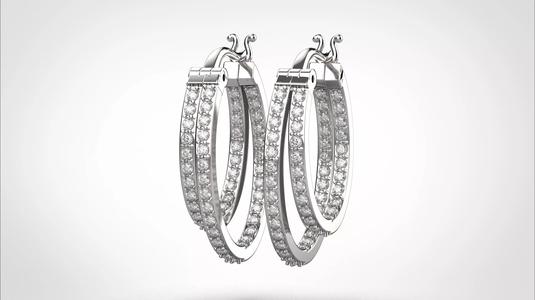 Dangle Earring stl obj 3D print model ER016 3D print model