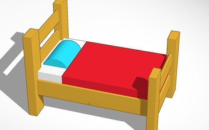 a bed wooden