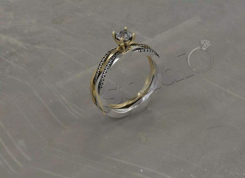 Brilliant diamond double ring