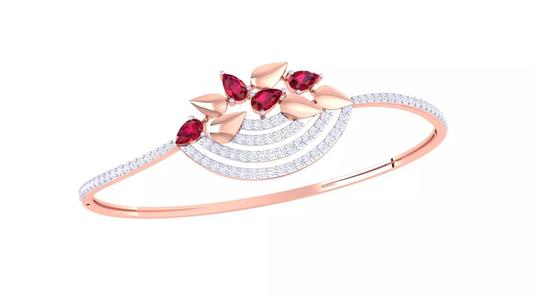 Ruby Flower Women Light wt Diamond Bracelet 3dm renders