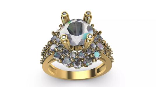 two row diamond engagement ring stl verified