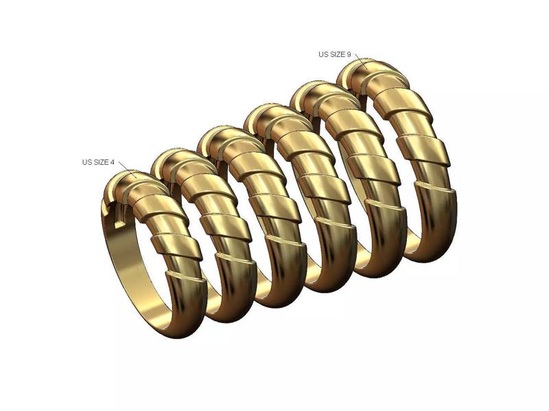 Twisted ribbon dome ring US size 4to9