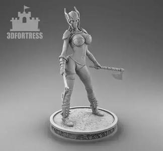 Viking girl with axes