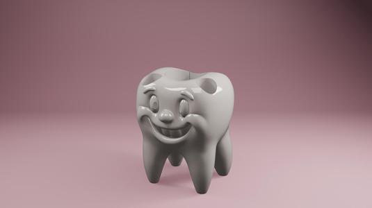 Smiling Tooth Toothbrush & Toothpaste Holder STL File – Fun Bathroom Organizer