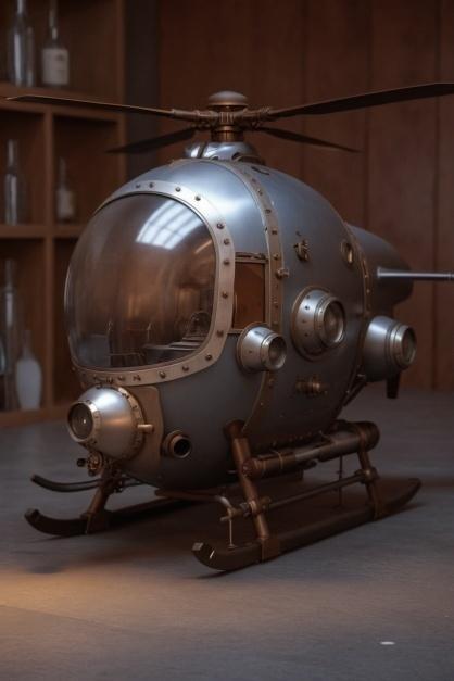 Steampunk Recon Gyrocopter – Fantasy Aerial Scout Vehicle