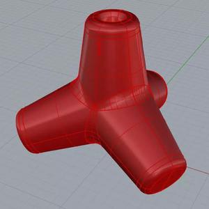 Tetrapod mold Nurb model