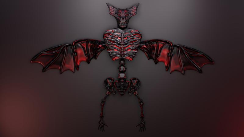 ARTICULATED BAT FIGURE FOR HALLOWEEN, DEVILISH VERSION