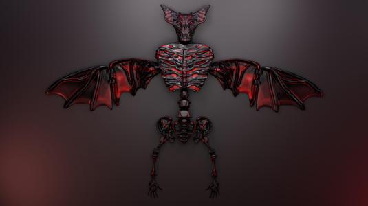 ARTICULATED BAT FIGURE FOR HALLOWEEN, DEVILISH VERSION