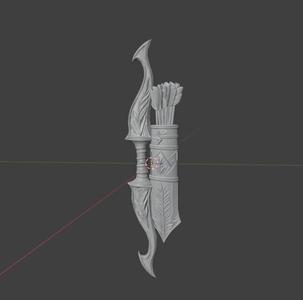Bow and quiver with carvings- bit