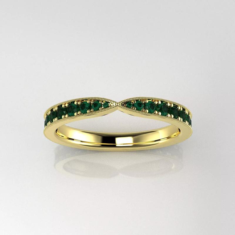 Thin Top Milgrain Ring - Ribbon Engagement Ring - Eternity Band