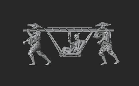 Japanese palanquin (Kago) with porters