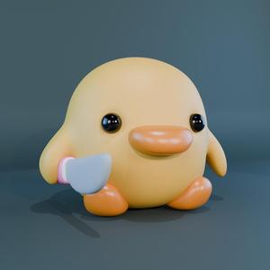 Duck with knife