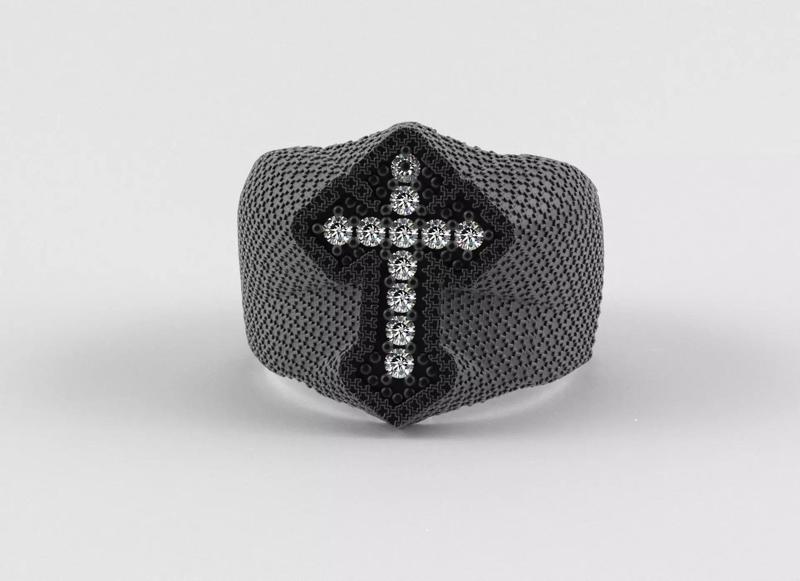 The Cross Ring with Jali Design is a tribute to timeless beauty