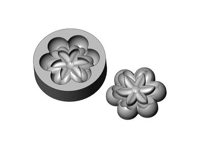 Mold Lotus flower Florentine rosette onlay relief